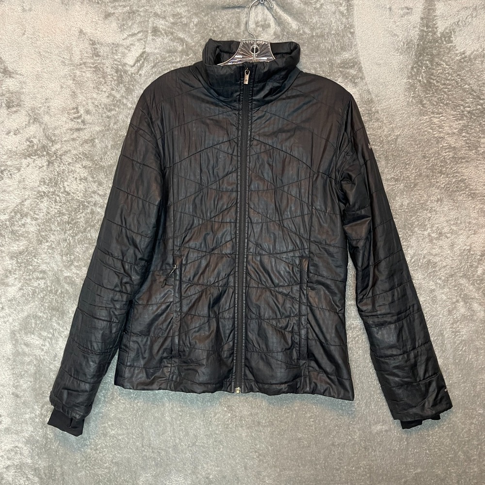 Columbia Women Omni Heat Titanium Morning Light Insulated Quilted Jacket M Black